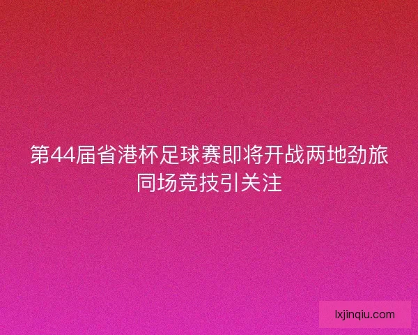 第44届省港杯足球赛即将开战两地劲旅同场竞技引关注